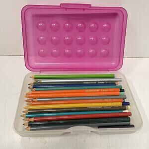 Prismacolor Scholar 46 Count Colored Pencils W/ Case Lightly Used